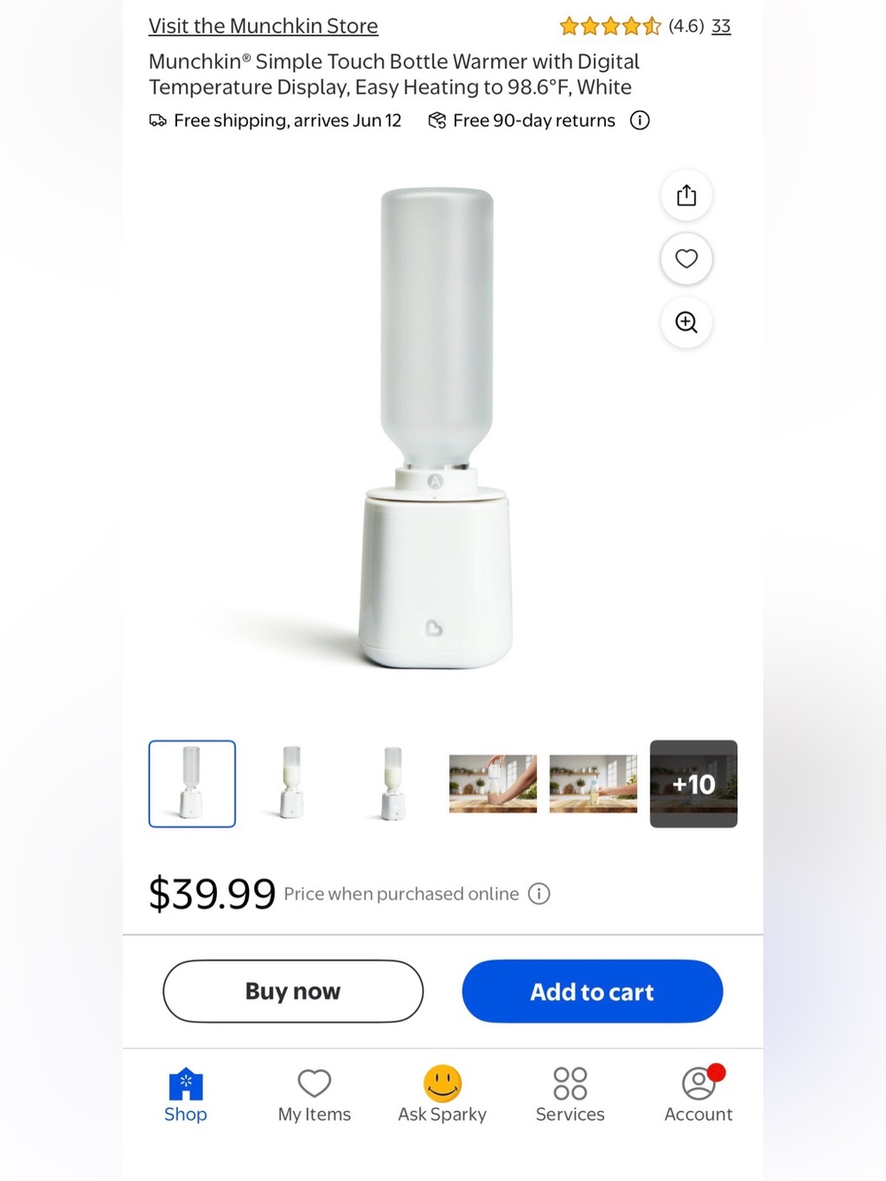 Munchkin Bottle Warmer in White